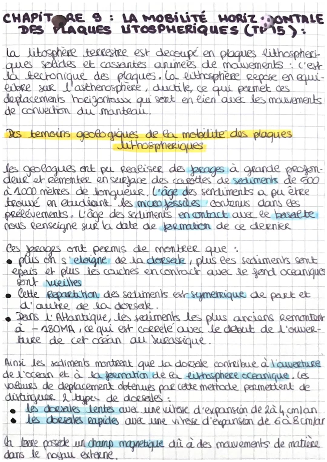 CHAPITORE 9: LA MOBILITÉ HORIZONTALE
DES PLAQUES UTOSPHERIQUES (T15):
la litosphère terrestre est decoupé en plaques lithospher!-
ques solid