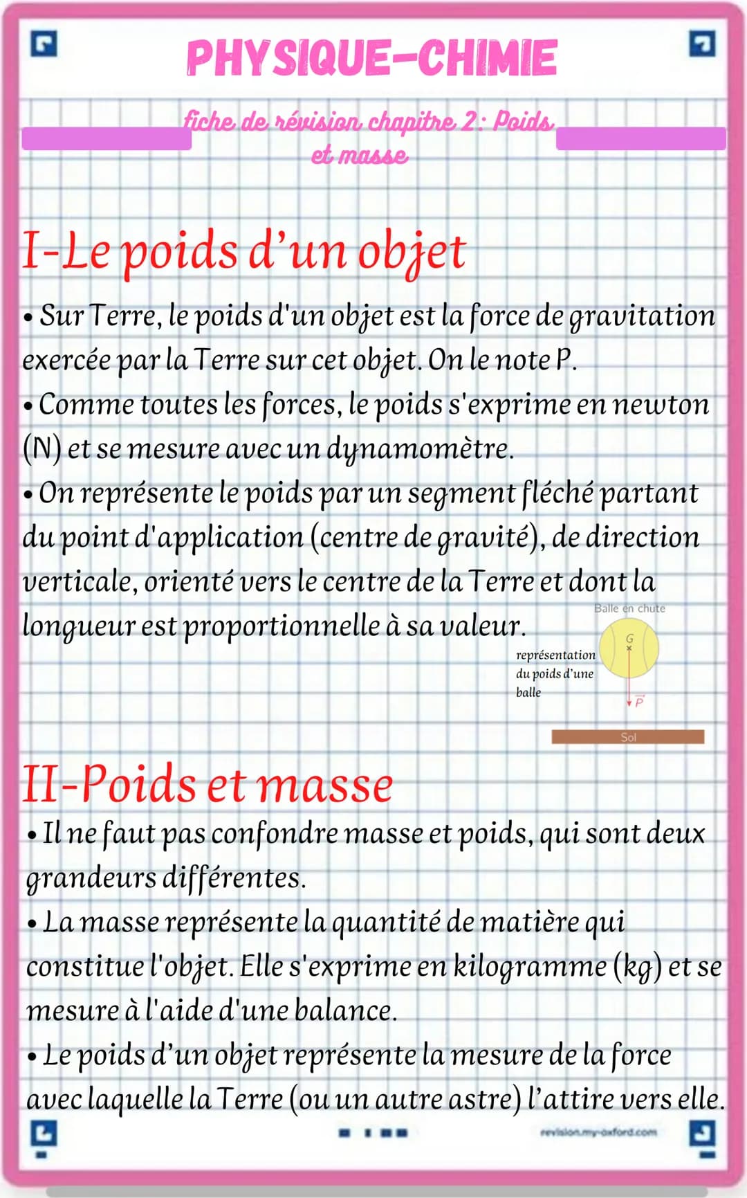 
<h4 id="ilepoidsdunobjet">I-Le poids d'un objet</h4>
<p>Sur Terre, le poids d'un objet est la force de gravitation exercée par la Terre sur