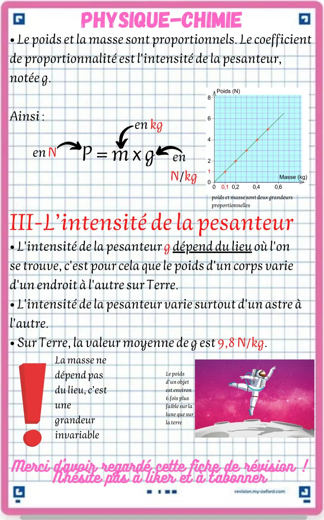 
<h4 id="ilepoidsdunobjet">I-Le poids d'un objet</h4>
<p>Sur Terre, le poids d'un objet est la force de gravitation exercée par la Terre sur