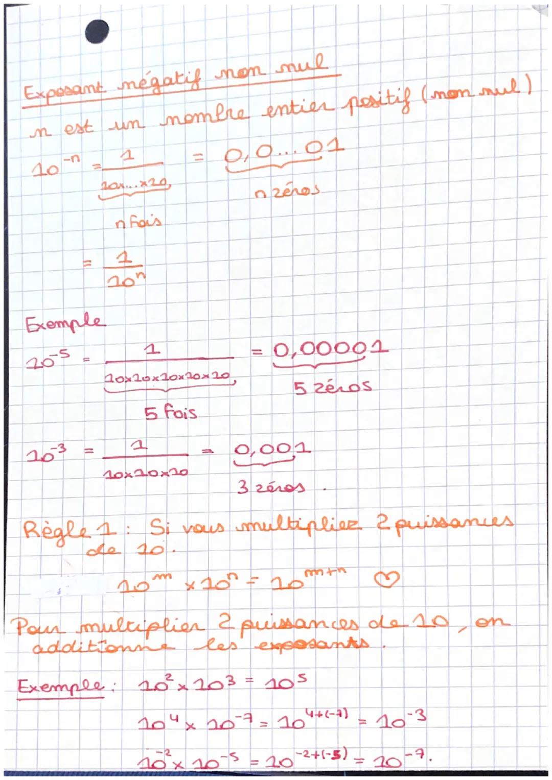 EPREUVES COMMUNES Ж
LES PUISSANCES DE 10.
m
10
est
un entier positif supérieur ou égal à 2.
= 10 x 10x... x 10 = 10...0
n fois
Inzeros
nest 