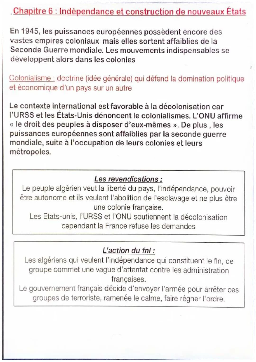 Indépendance et construction de nouveaux états 