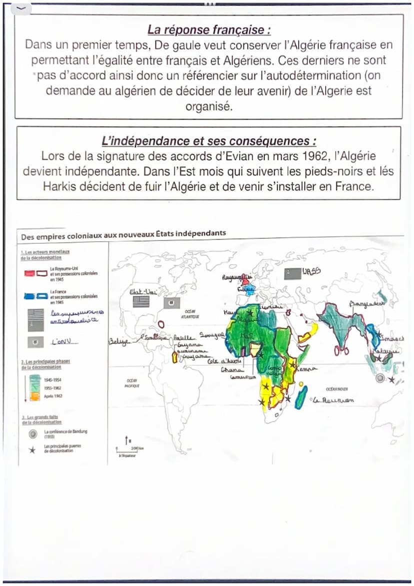 Chapitre 6: Indépendance et construction de nouveaux États
En 1945, les puissances européennes possèdent encore des
vastes empires coloniaux