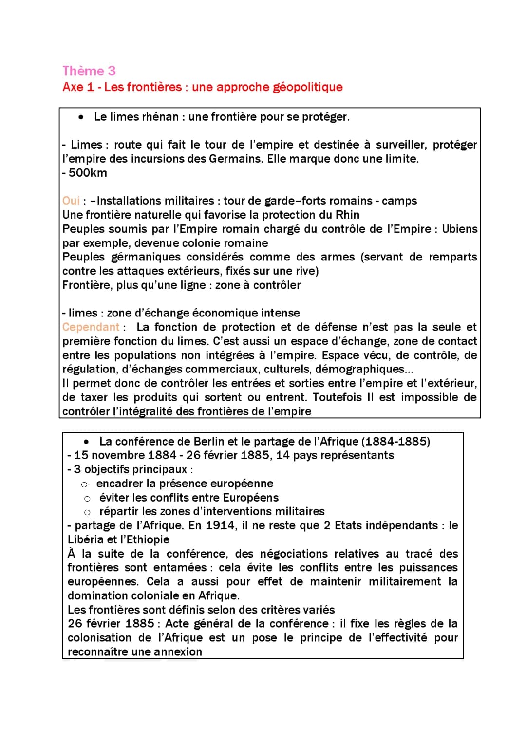 Thème 3 Axe 1 : Tracer des frontières, approche géopolitique 