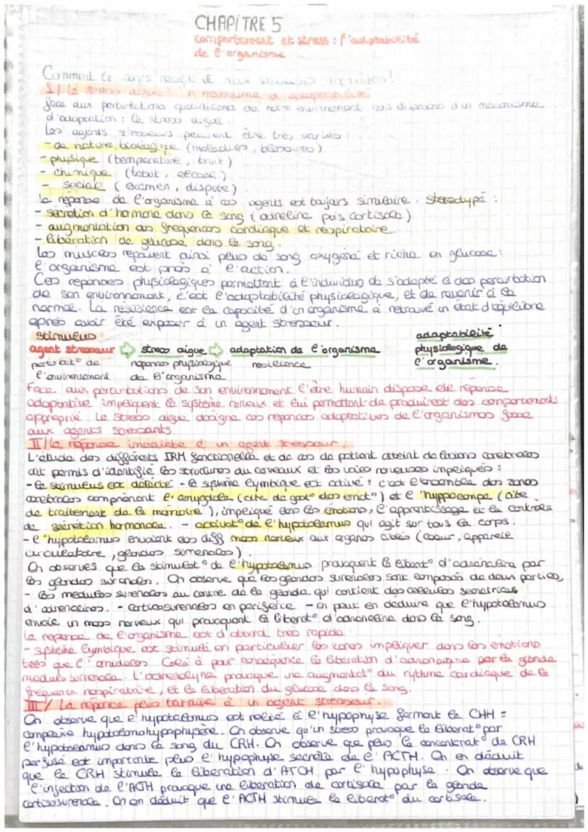 =
CORPS HUMAIN ET SANTEE
intro: pour faire face au perturbat" de son enormement l'organisme est capable des colopte
stress biologique le com