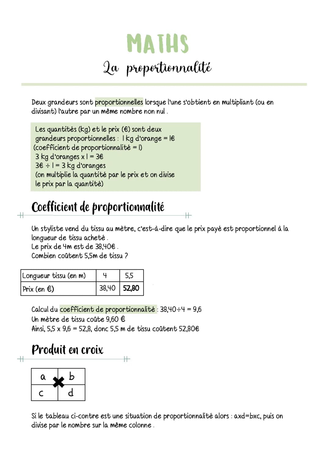 Proportionnalité (échelle, pourcentage)