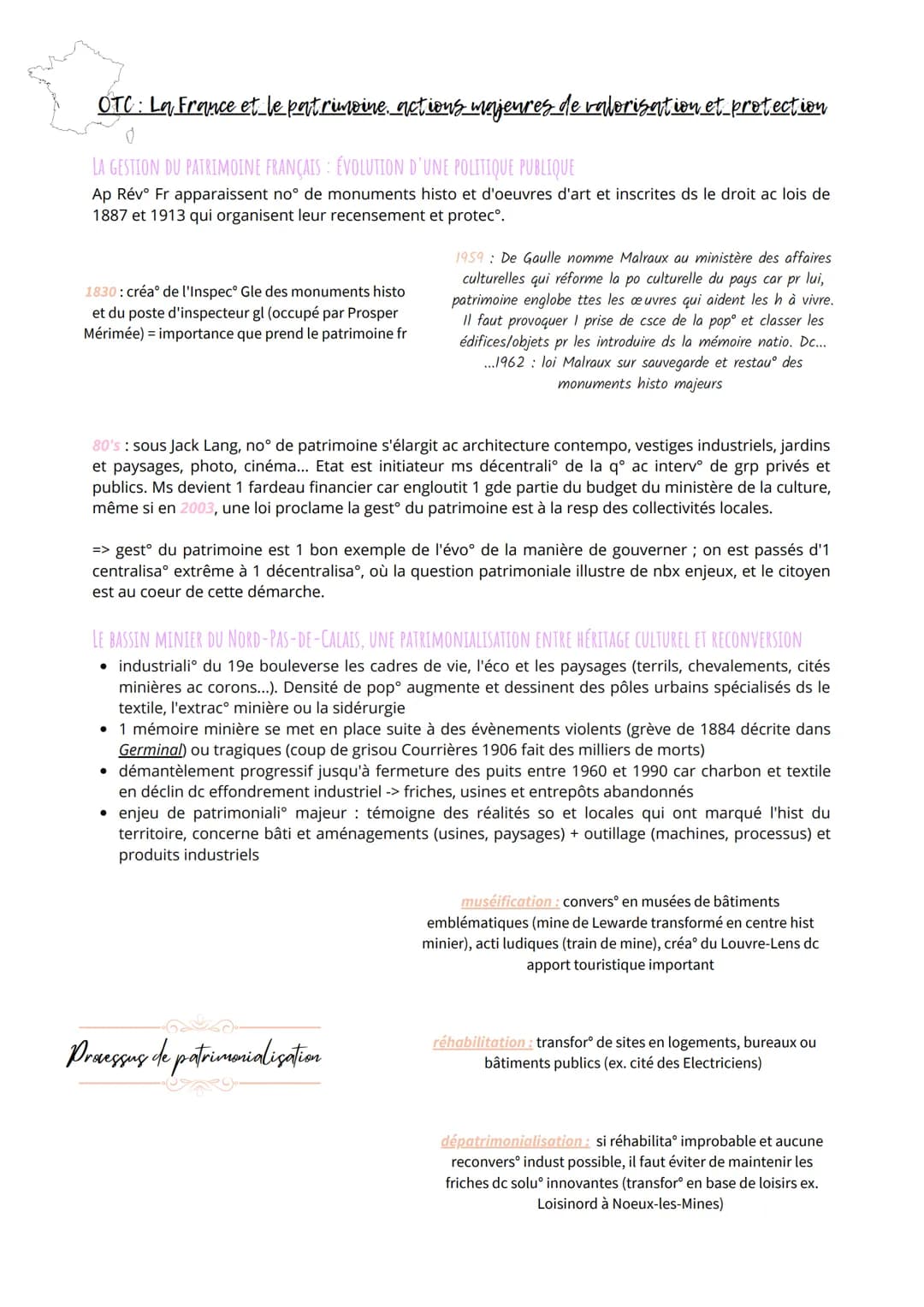OTC : La France et le patrimoine actions majeures de valorisation et protection
O
LA GESTION DU PATRIMOINE FRANÇAIS ÉVOLUTION D'UNE POLITIQU