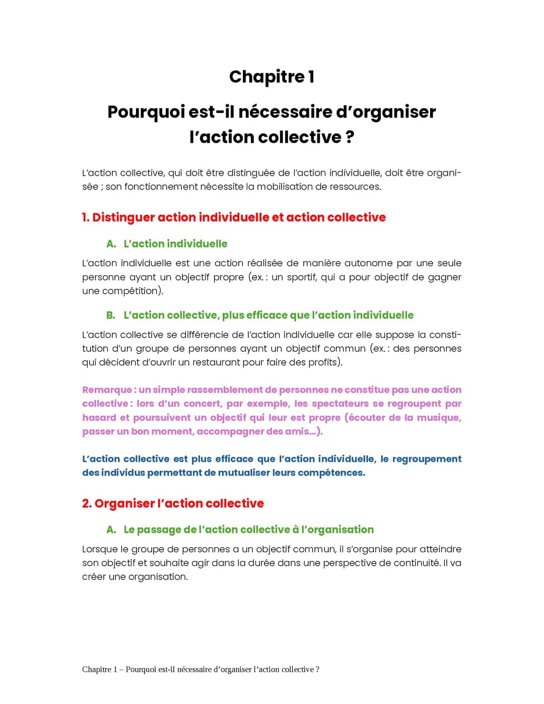 Management - Pourquoi est-il nécessaire d’organiser l’action collective ?