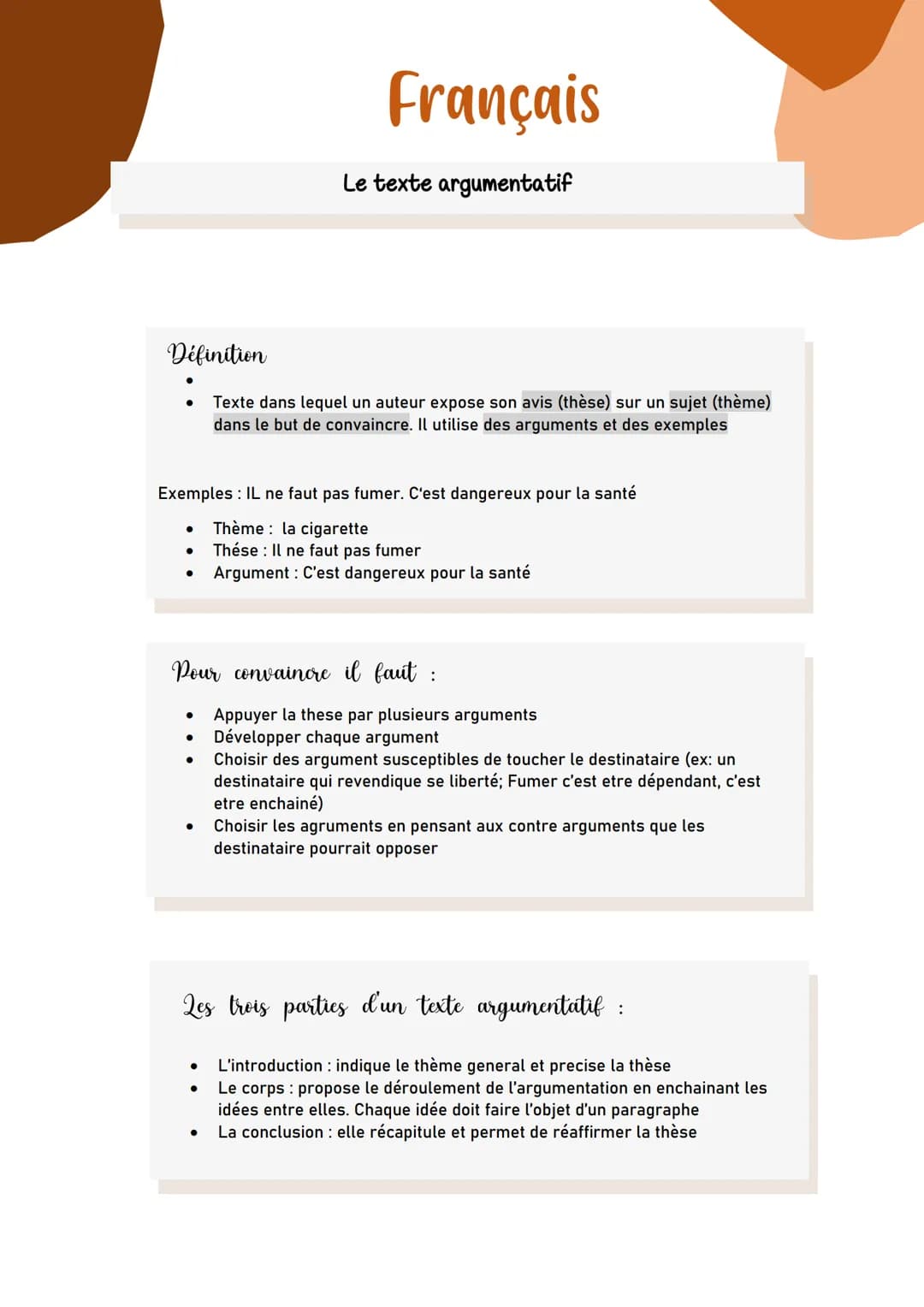 <h2 id="questcequuntexteargumentatif">Qu'est-ce qu'un texte argumentatif?</h2>
<p>Un texte argumentatif est un texte dans lequel un auteur e