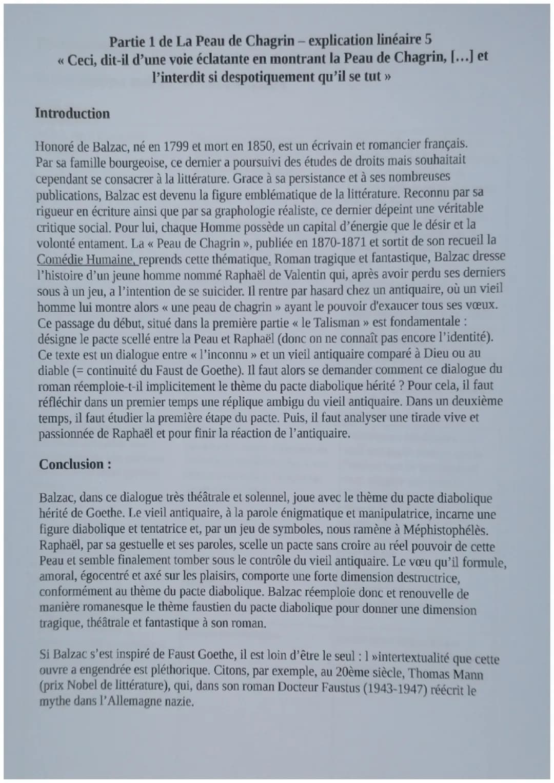 5
Il s'agit, dans la première partie, de la rencontre de Raphaël de Valentin (désigné « l'inconnu >> par
le narrateur) avec le vieil antiqua