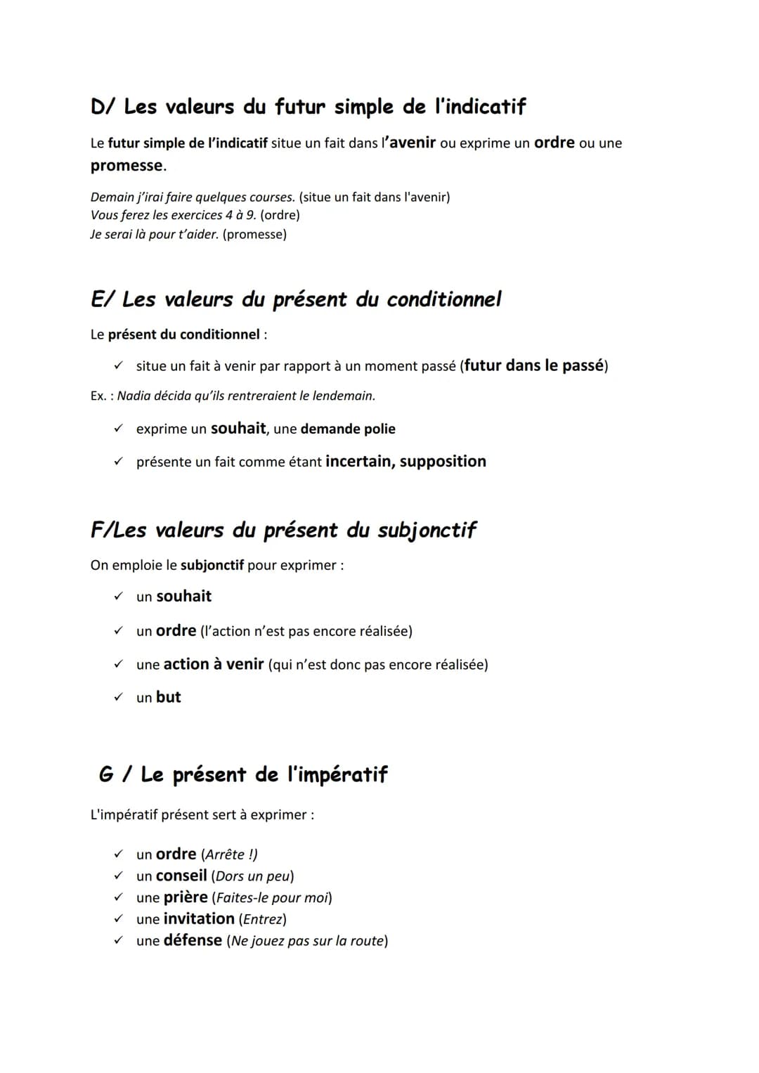 A/ Les valeurs du présent de l'indicatif
Le présent de l'indicatif peut exprimer :
✓ un fait qui se déroule au moment où l'on parle : c'est 