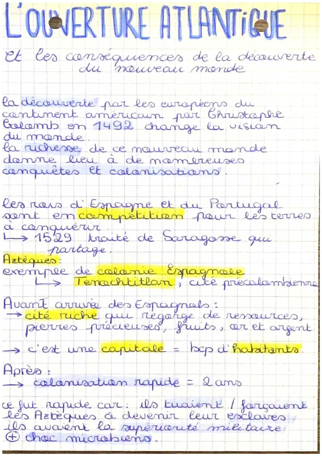 Les conséquences de la découverte du Nouveau Monde - Seconde