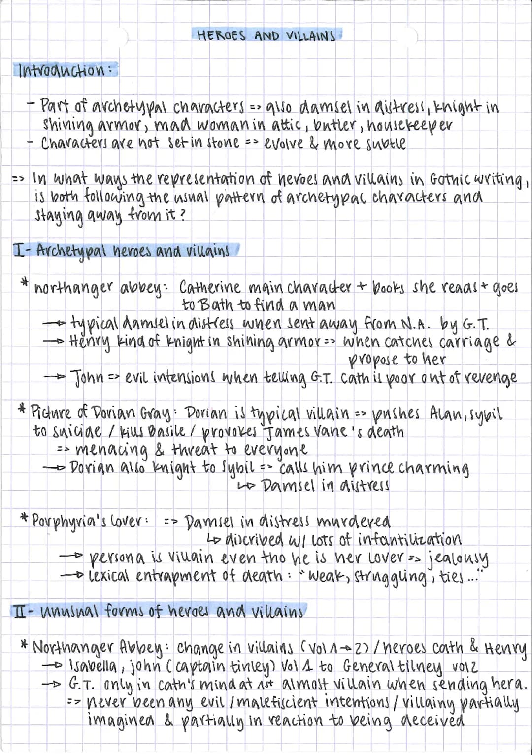 Heroes and Villains - gothic writing 