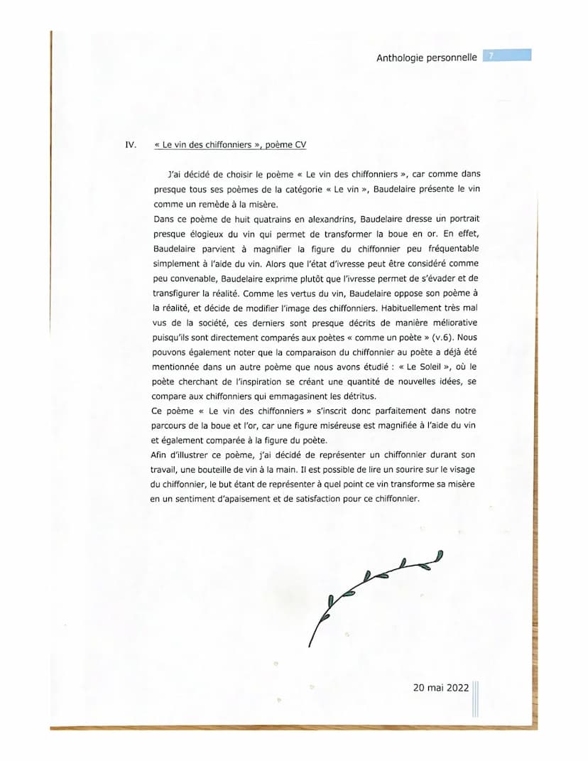 FLEURS
DU
MAL
Anthologie personnelle
EMMA MELO 18 I.
Anthologie personnelle
« L'albatros »>, poème II
J'ai décidé de choisir le poème « L'al