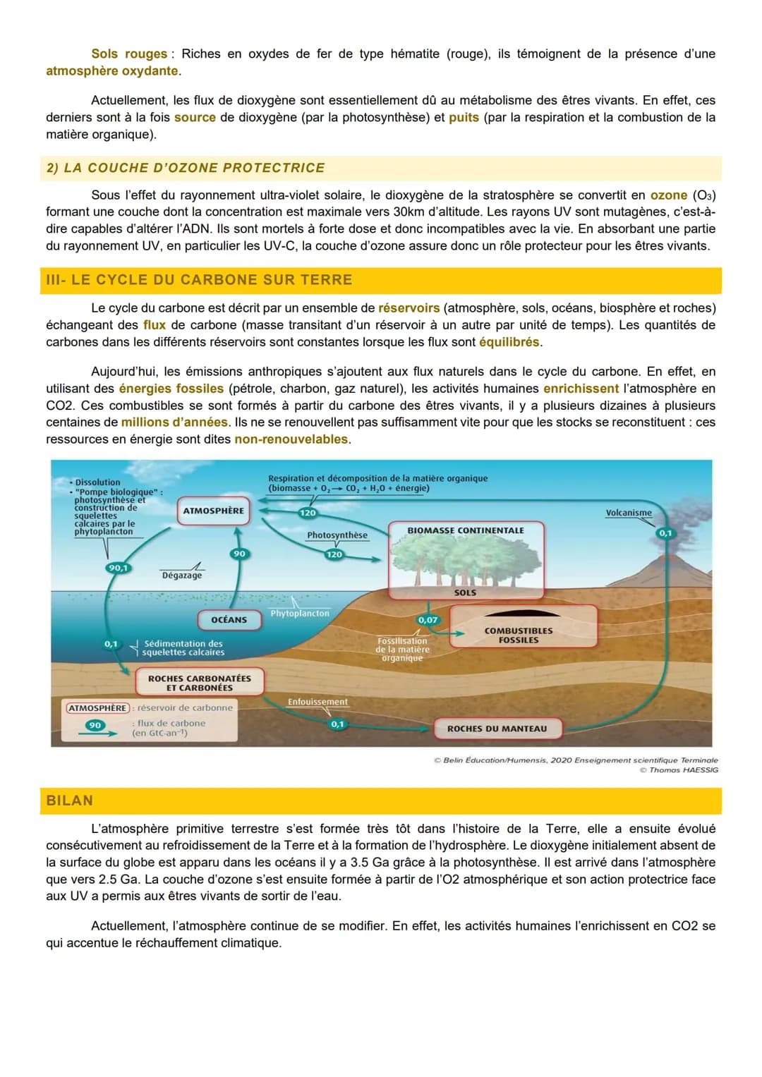 L'ATMOSPHERE TERRESTRE ET
LA VIE
COMMENT A EVOLUE LA COMPOSITION DE L'ATMOSPHERE DE LA TERRE DEPUIS SA FORMATION? QUELS
FACTEURS ONT INFLUEN