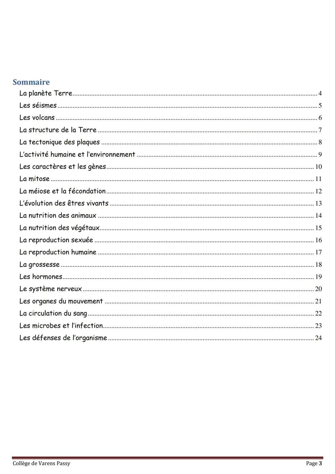 2018
SVT
Révisions pour le brevet
Collège de Varens Passy Les volcans
Les séismes
La planète Terre
La circulation du sang
La structure de
la