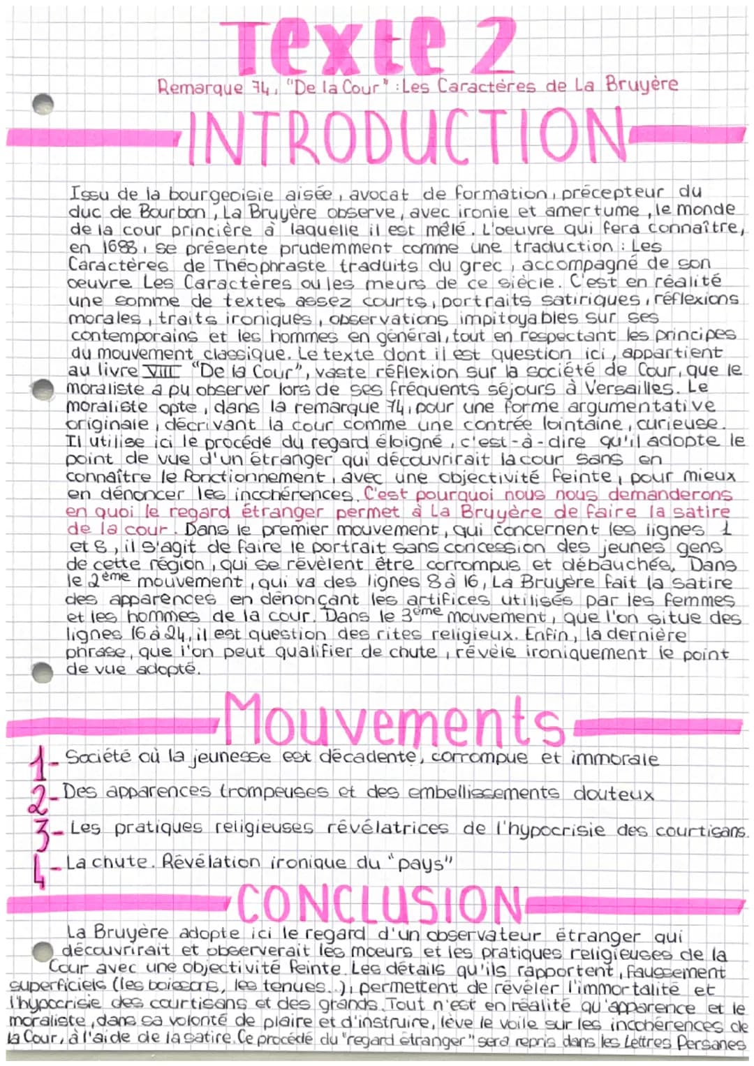 Texte 2
Remarque 34 "De la Cour" : Les Caractères de La Bruyère
INTRODUCTION
Issu de la bourgeoisie aisée, avocat de formation, précepteur d