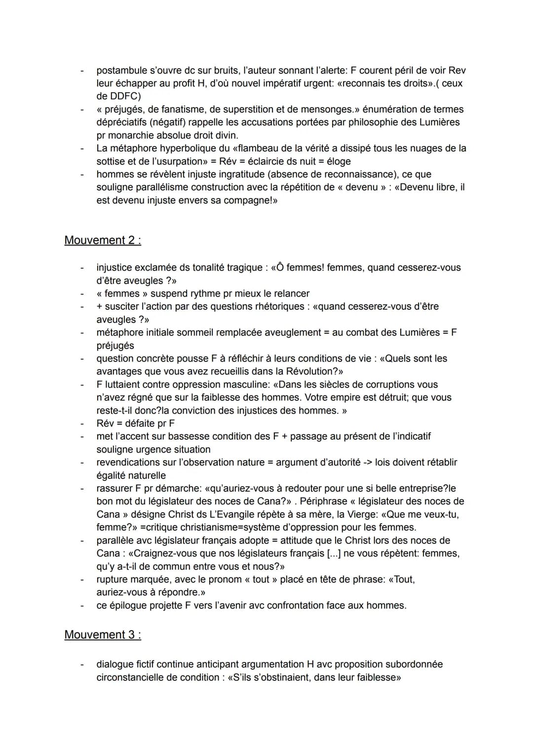Postambule de la Déclaration des droits de la femme et de la
citoyenne
INTRODUCTION :
1 - Oeuvre
Postambule de la Déclaration des droits de 