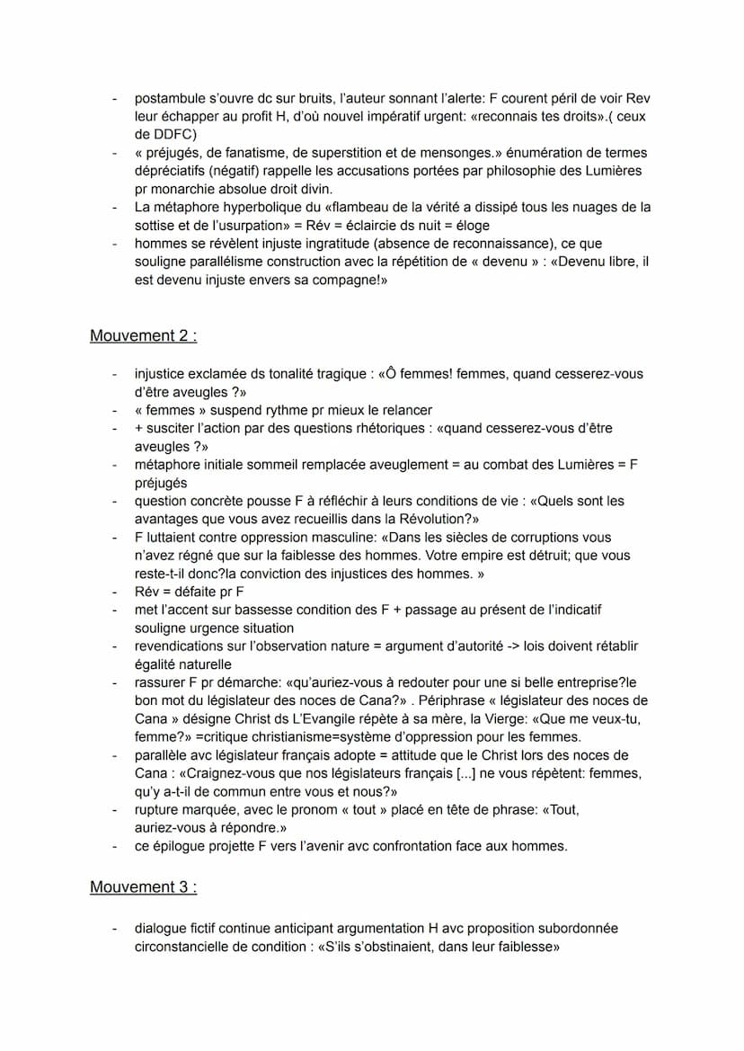 Postambule de la Déclaration des droits de la femme et de la
citoyenne
INTRODUCTION :
1 - Oeuvre
Postambule de la Déclaration des droits de 