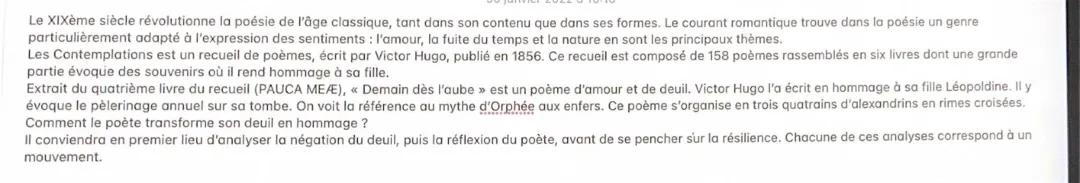 Analyse de Demain dès l'aube et la poésie du 19ème siècle
