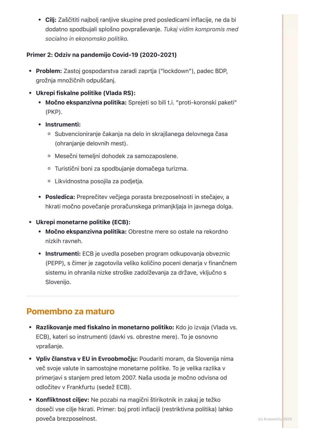 # Ekonomska politika v Sloveniji

Pregled ekonomske politike

Ekonomska politika je skupek ukrepov, s katerimi država (nosilci ekonomske
pol