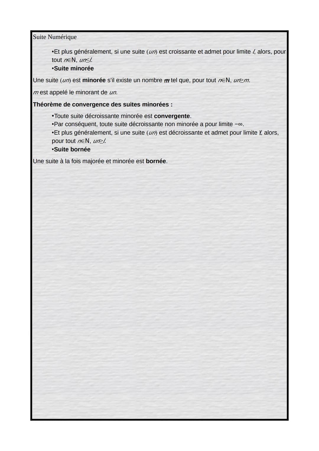 Suite Numérique
Suite arithmétique
•Une suite (un) est arithmétique s'il existe un réel rtel que, pour tout EN:
un+1=un+r
Le nombre rest la 