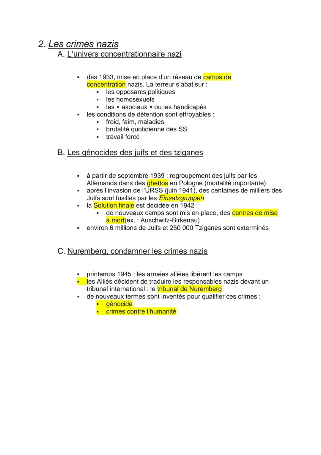 La seconde guerre mondialecours
1. Une querre totale et d'anéantissement
A. Une guerre d'anéantissement
I
I
I
les affrontements militaires s