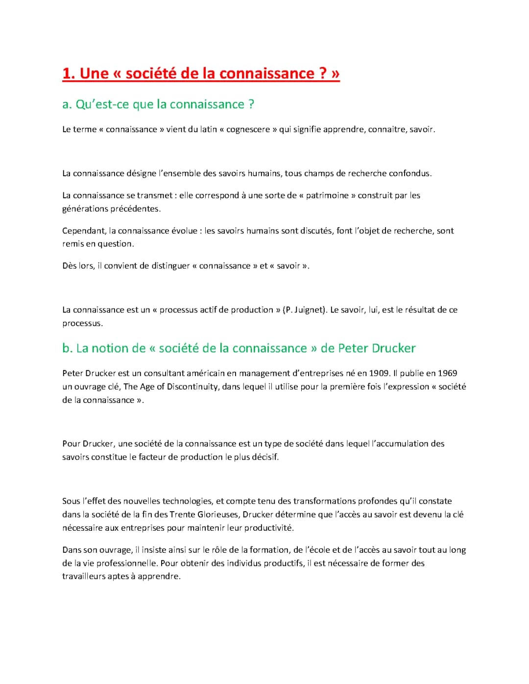 L'enjeu de la connaissance
