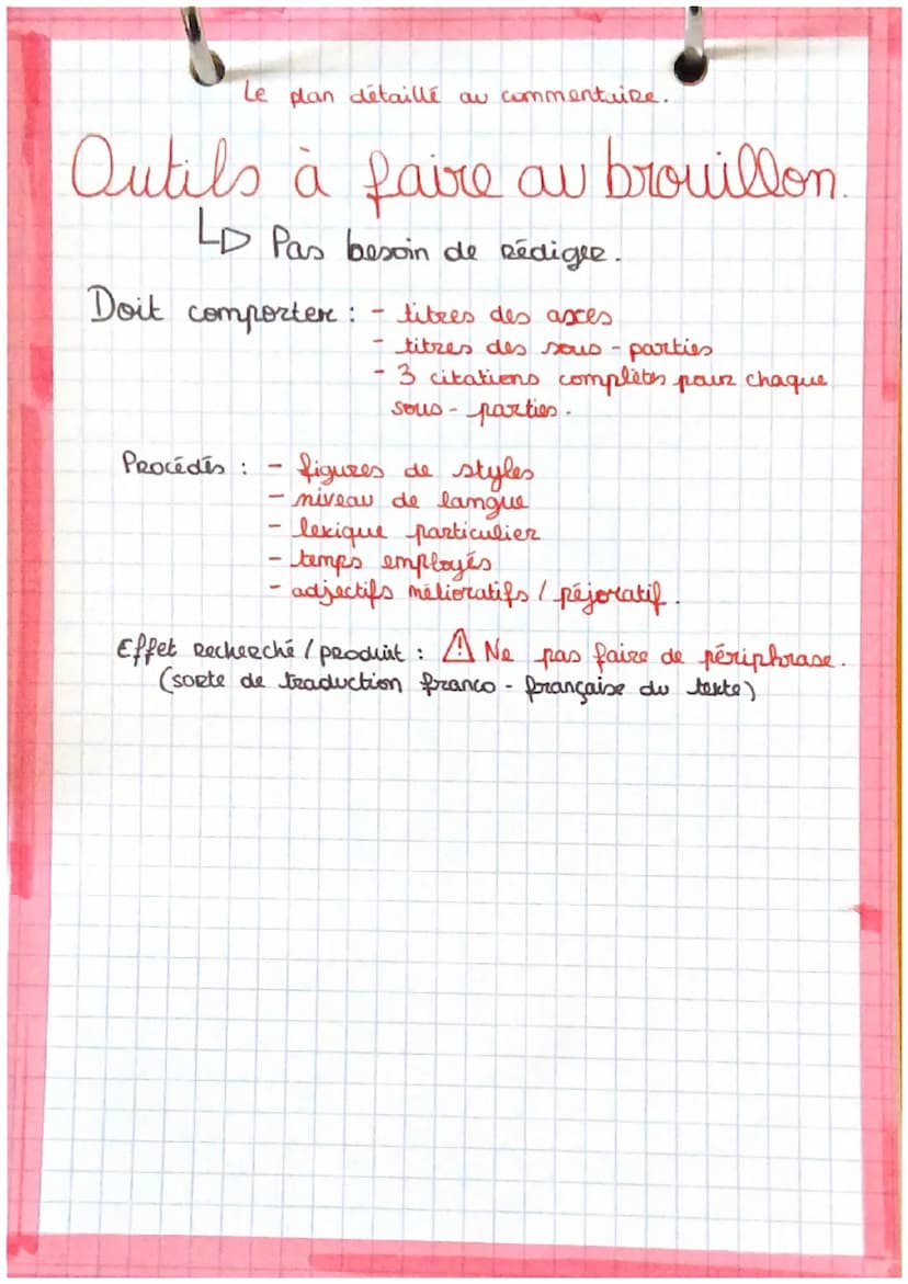 7-
2-
3
4
FRANÇAIS
Methode: Le commentaire composé
Faire une
lecture linéaire ou brouillon.
Annoter au maximum le texte (in max.)
Regrouper 