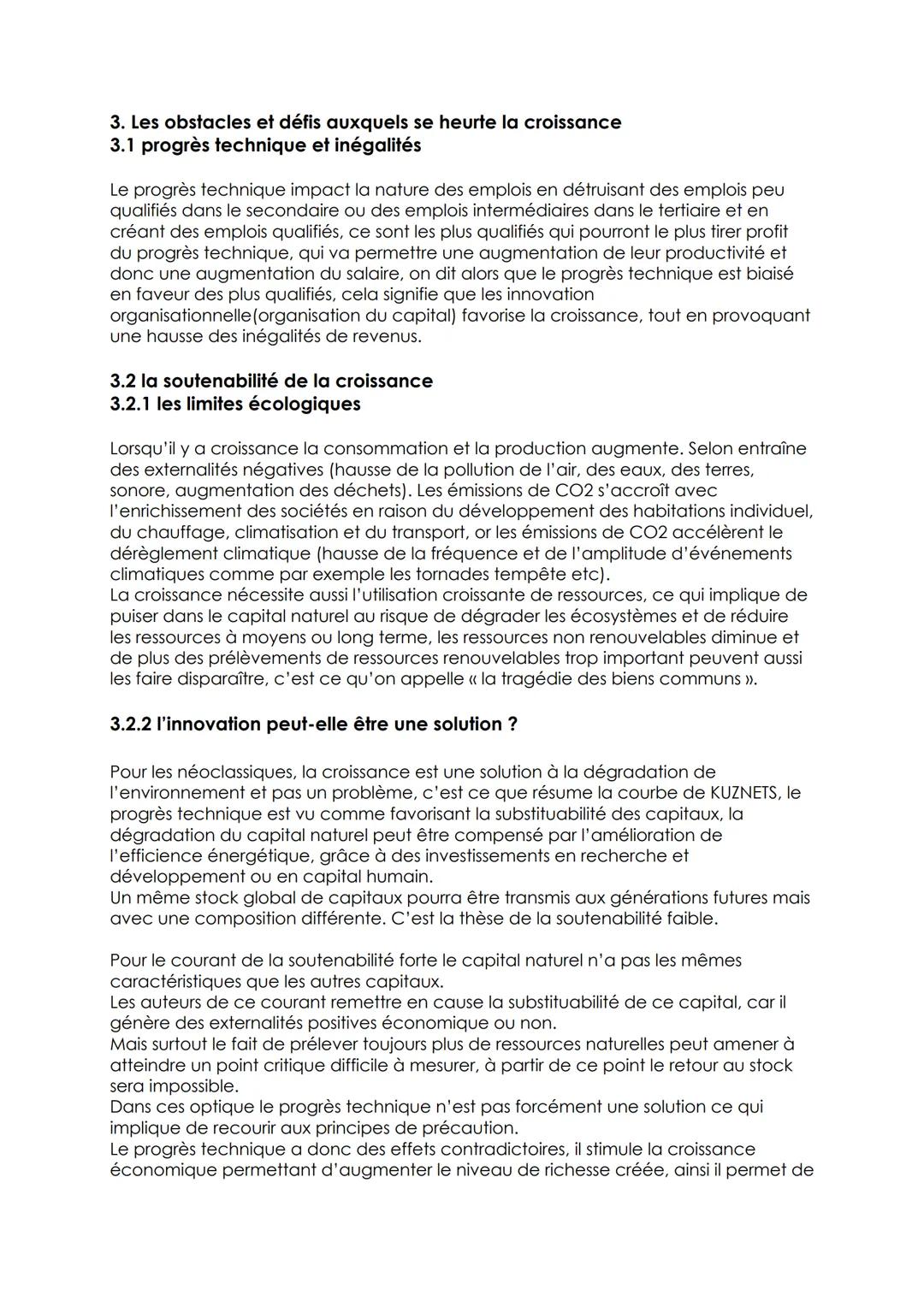 Chapitre 1 : Quelles sont les sources et défis de la croissance
économique ?
1. Les sources de la croissance
1.1 qu'est-ce que la croissance