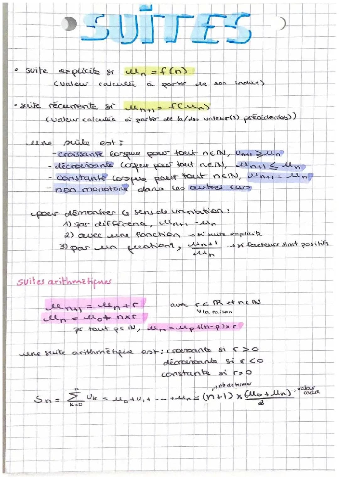 suites numeriques 1ère