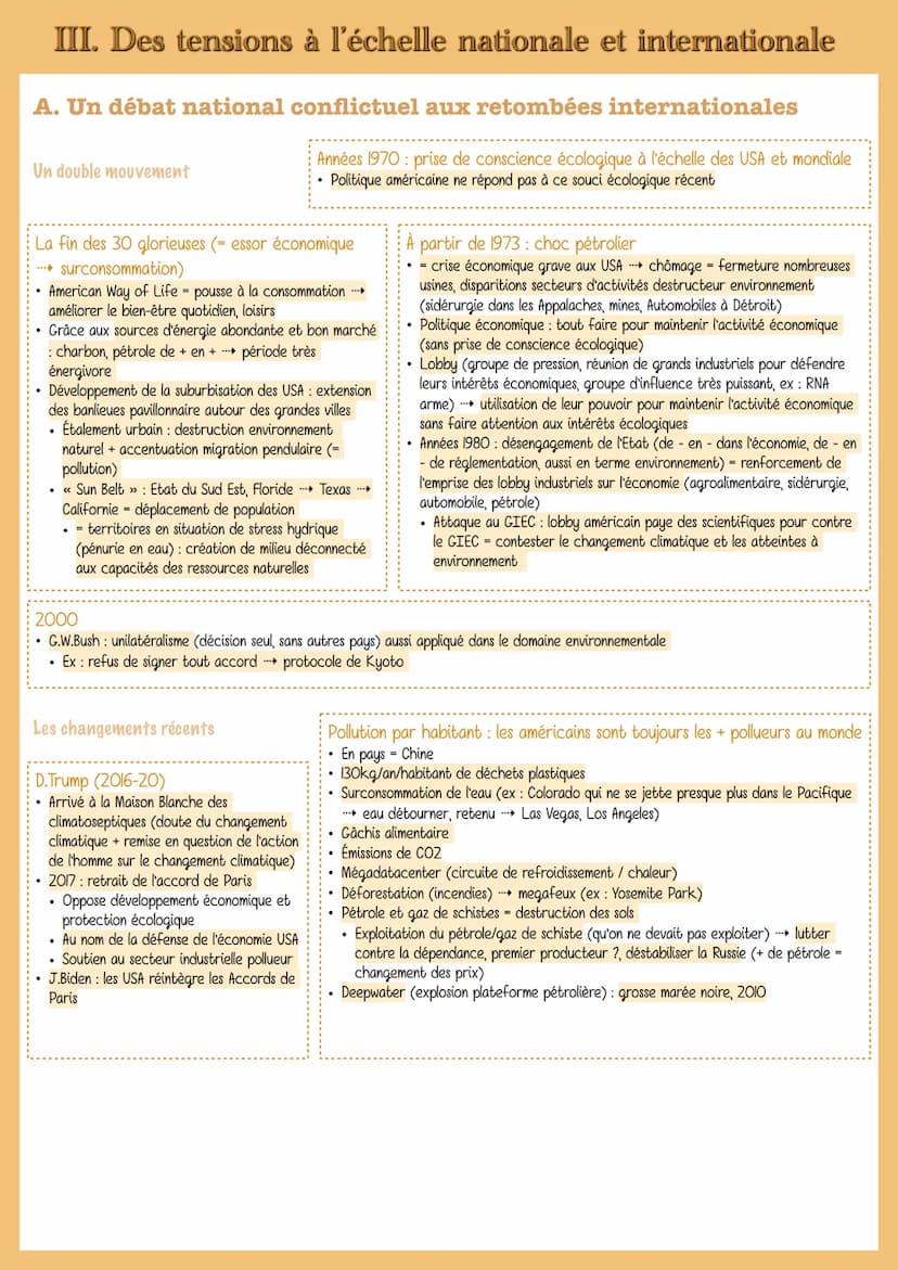 LES ETATS-UNIS ET LA QUESTION
ENVIRONNEMENTALE: TENSIONS ET
CONTRASTES
T4: L'ENVIRONNEMENT, ENTRE EXPLOITATION
ET PROTECTION : UN ENJEU PLAN
