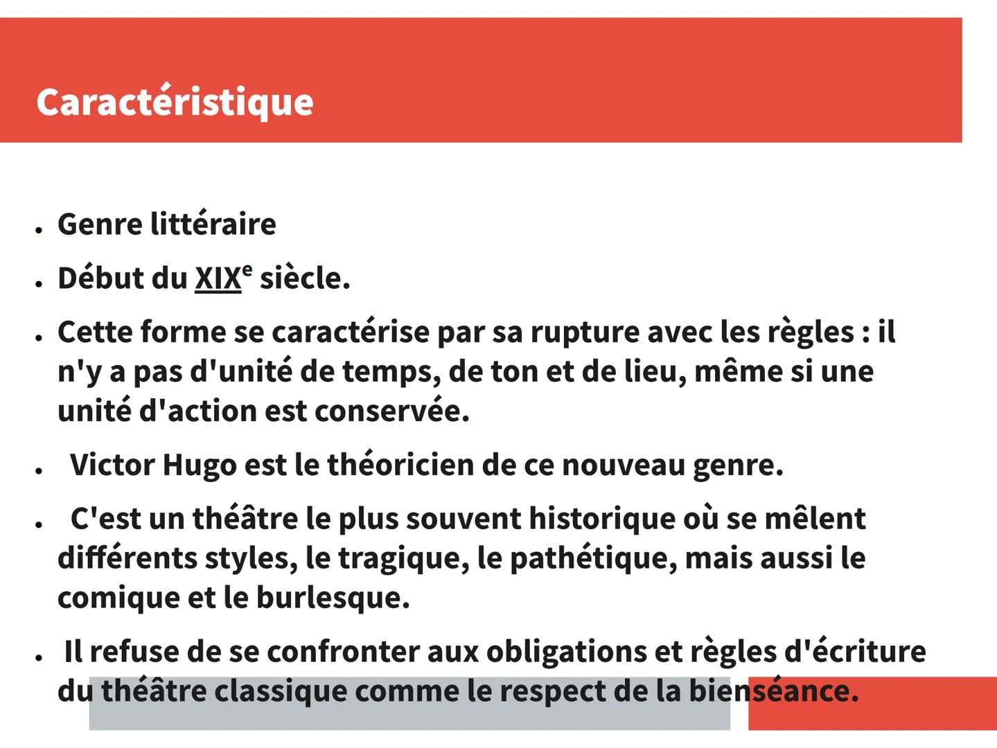 Le Drame
Romantique
Français - Mme Pierre-Elien
Par Nathan
Tournier Citation
"Ce genre est
une peinture
totale de la
nature" Sommaire
1) Car