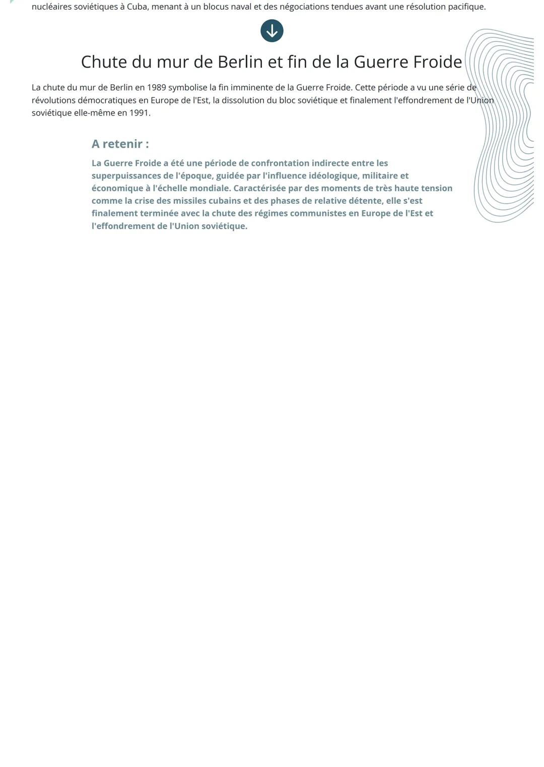 # La Guerre Froide (1947 -

# Définition

Guerre Froide

1991)

Période de tensions géopolitiques et idéologiques entre les États-Unis et l'