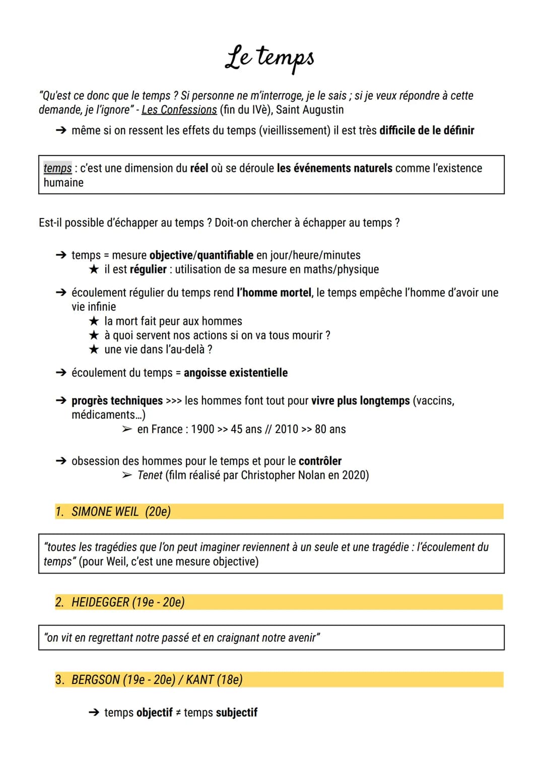 Le temps
"Qu'est ce donc que le temps? Si personne ne m'interroge, je le sais ; si je veux répondre à cette
demande, je l'ignore" - Les Conf