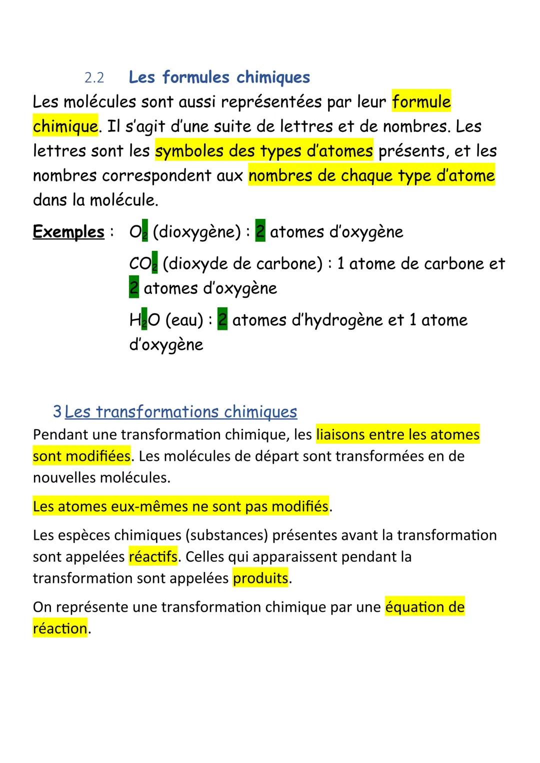 Chapitre n°2 - Les transformations chimiques
1 Espèces chimiques, atomes et molécules
4ème
Les atomes sont de minuscules constituants de la 