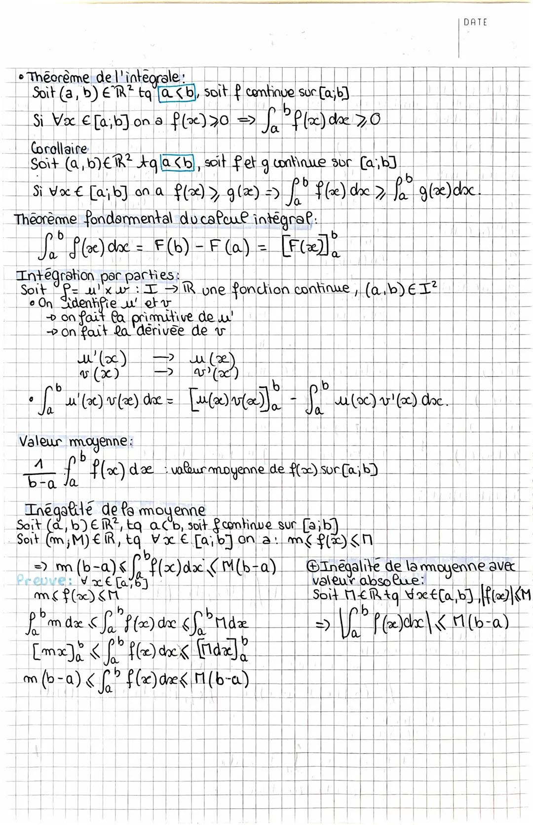 DATE

primitives et intégrales

PRIMITIVES:
On appelle primitive de $f$, une fonction continue sur $I$, toute fonction
$F$ derivable sur $I$