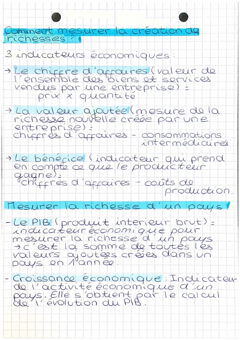Comment crée-t-on des
nichesses et comment les
mesure-t-on ?
Des producteurs de richesses
La production de richesses repose sur:
- Les entre