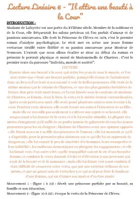 Know Lecture Linéaire : "Il parut une beauté à la Cour" de Madame de Lafayette thumbnail