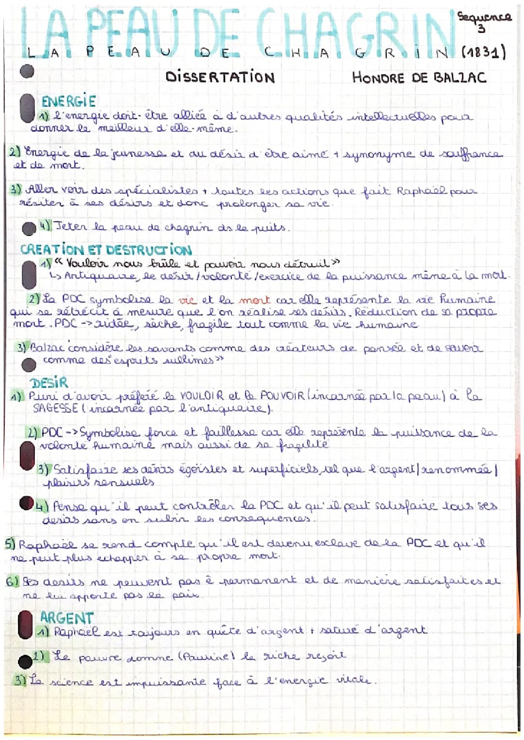 Exemples La Peau de Chagrin