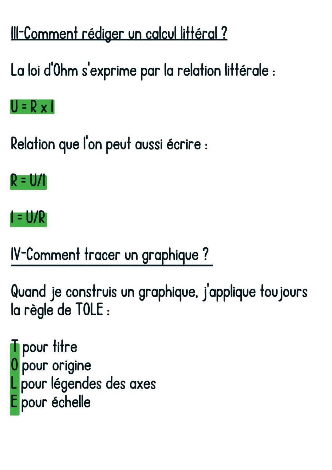 PC
Des compétences autour de la loi
d'Ohm
1- Comment identifier une situation de
proportionnalité grâce à un graphique ?
On appelle caractér