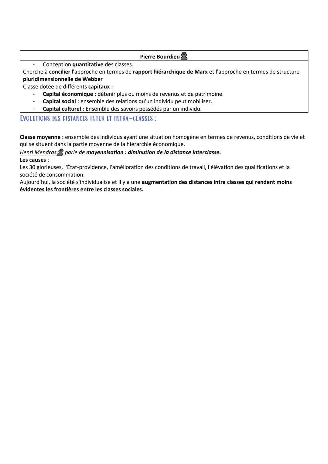 Chapitre : la structure sociale
Espace social/stratification sociale : s'intéresse à une représentation de la société qui est structurée en 