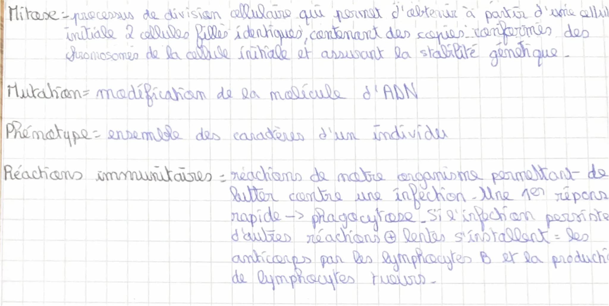 brevet blaner A
Caractère particularité d'un organisme qui permet de le
casser dans un groupe.
revisions
svt
Cellule = l'unité fondamental d