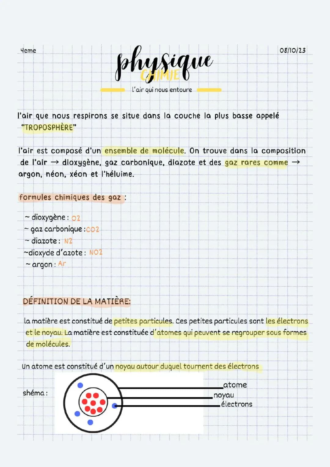 l'air qui nous entoure [4e/3e]