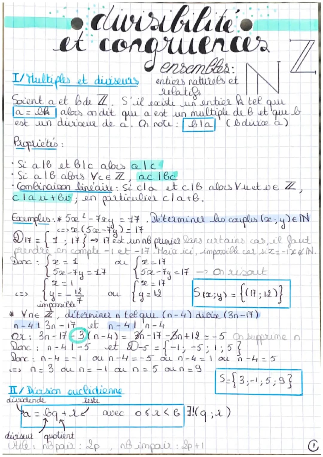 Comprendre les multiples et les diviseurs des entiers naturels avec la méthode de congruence modulo