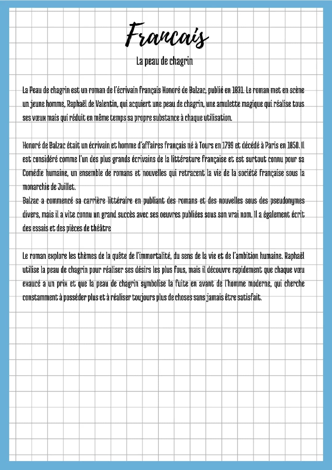 La Peau de Chagrin : Résumé par Chapitre et Analyse des Personnages