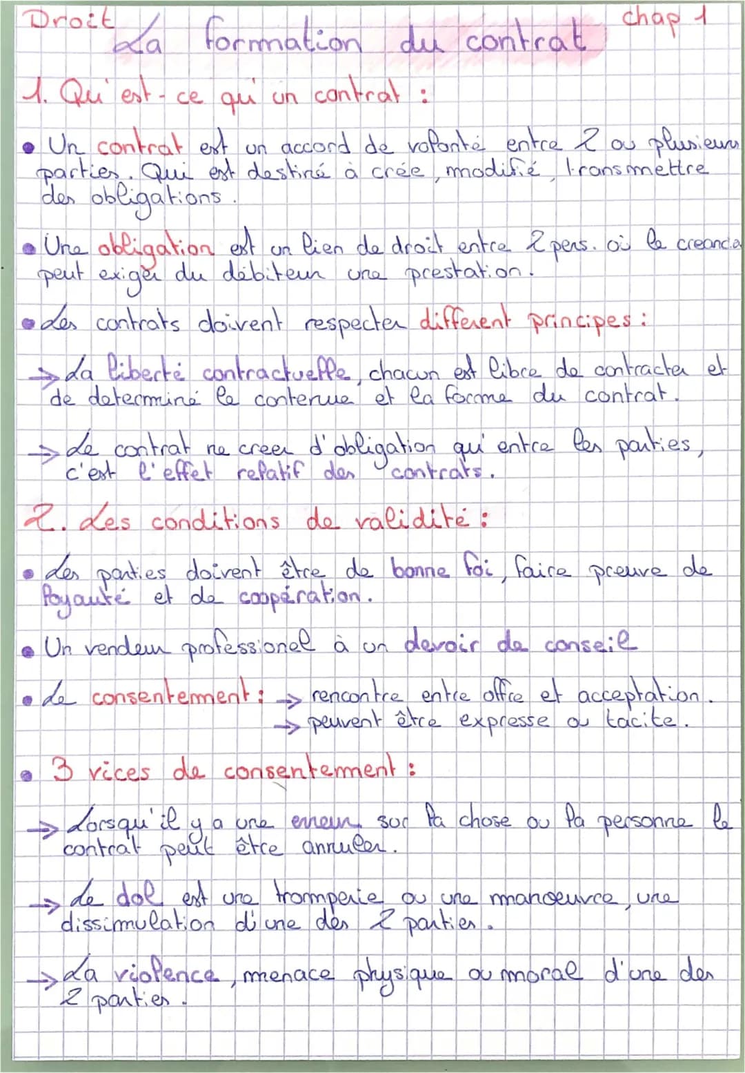 Chapitre 1 : La Formation du Contrat PDF et STMG Exercice