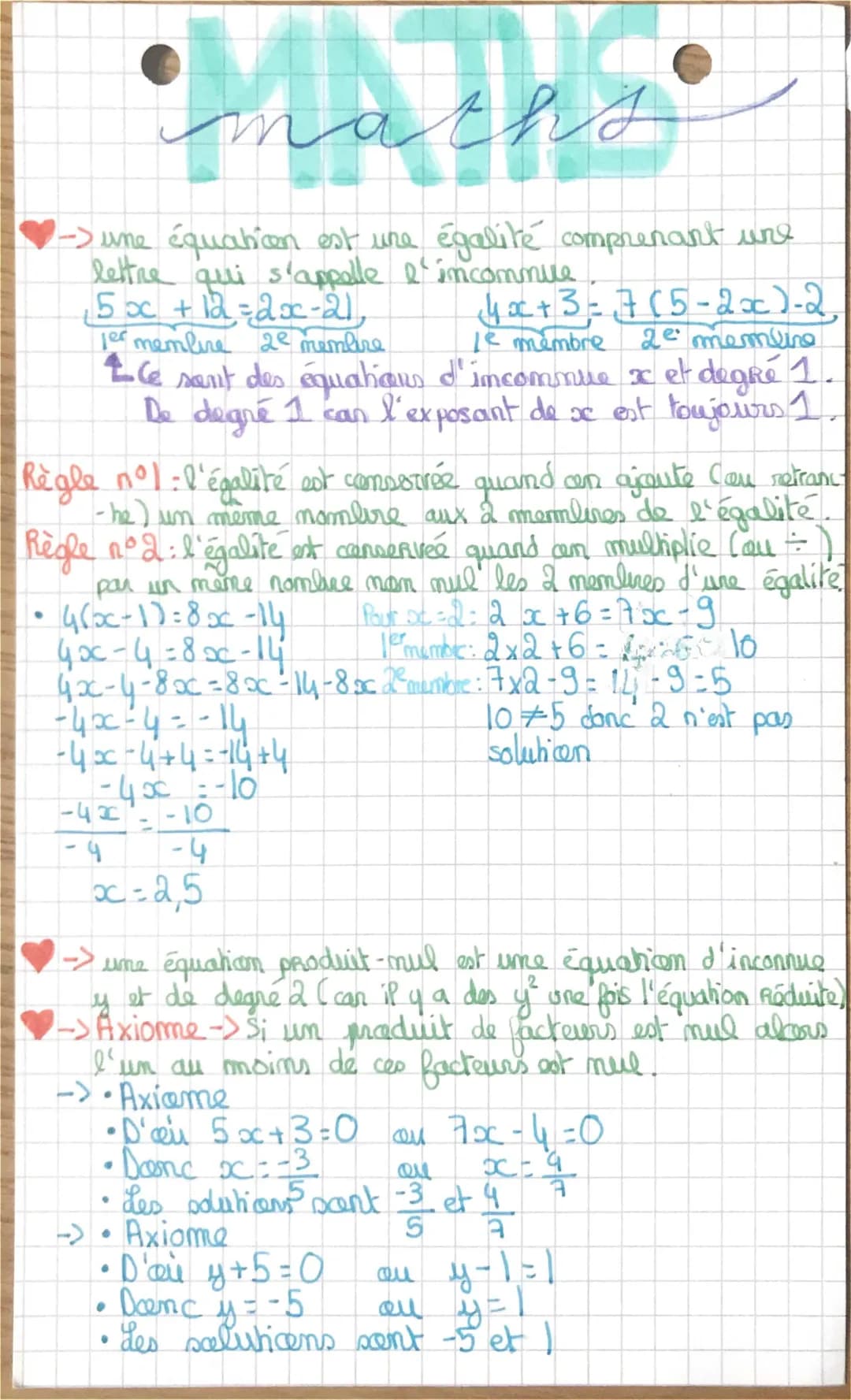 Fiche de révision maths seconde PDF - Formules, équations, et exercices corrigés