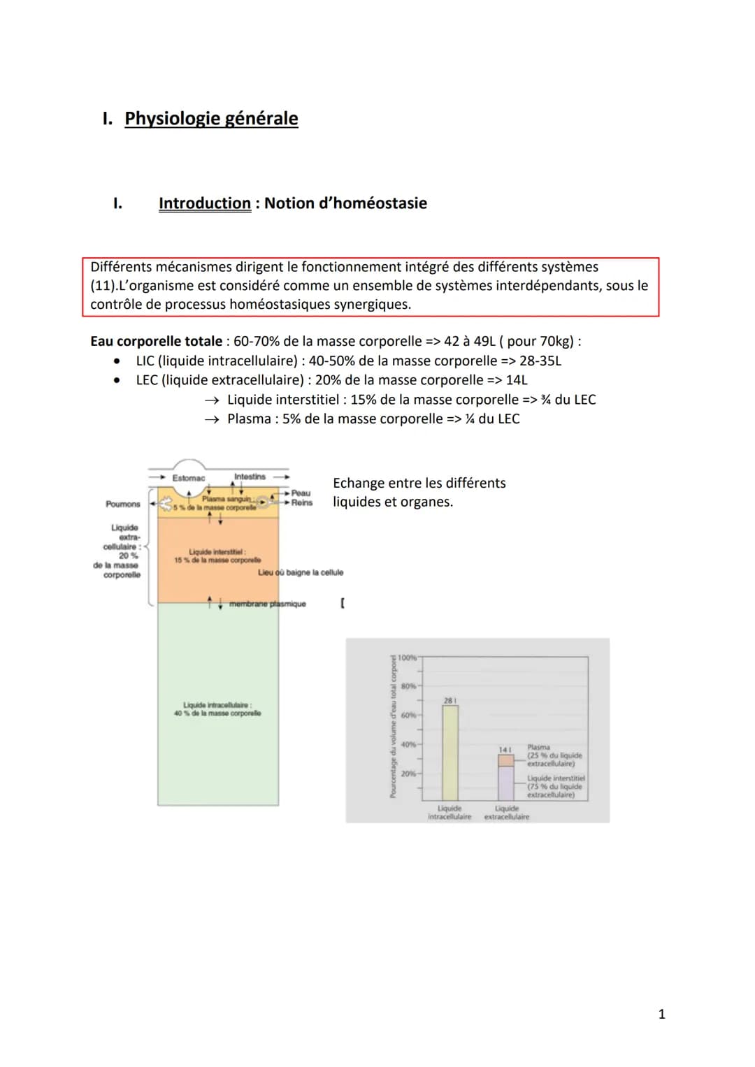 I. Physiologie générale
I.
Différents mécanismes dirigent le fonctionnement intégré des différents systèmes
(11). L'organisme est considéré 