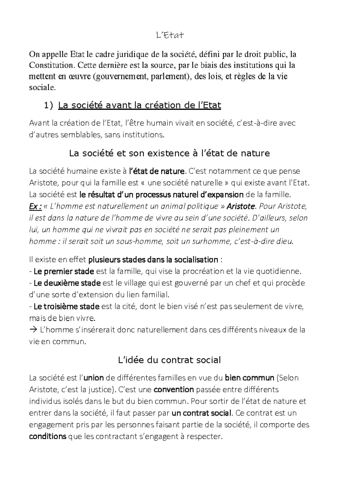 Dissertation Philosophie: L'État et la Société pour Débutants