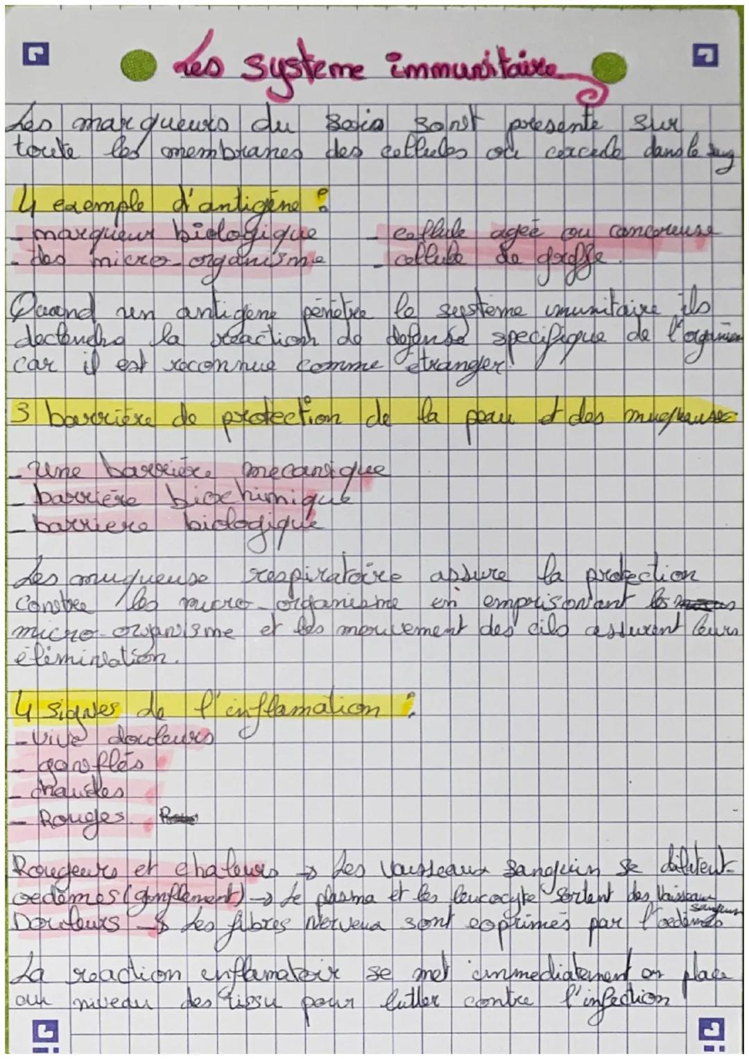 # Les systeme immunitaire

Les mare queues du Badia sonst presente sur
toute les membranes des colleules code cexcede dansle sung

4 exemple